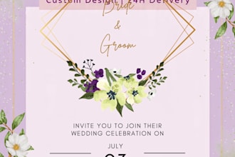 design elelegant  wedding invitation, digital poster, flayer