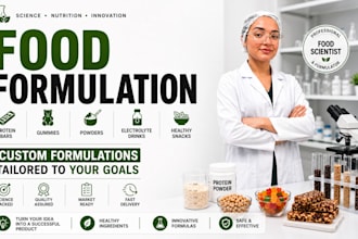 formulate protein bars, gummies, powders, electrolyte drinks or snacks recipes