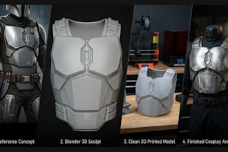 3d print and paint cosplay 3d armor model wearable  cosplay creation 3d printing