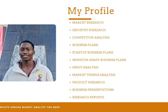 do market , business research, business plans and  reports