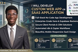 develop custom web app saas application using weweb xano supabase retool