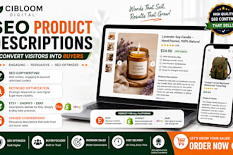 write SEO optimized product descriptions for etsy shopify and ebay