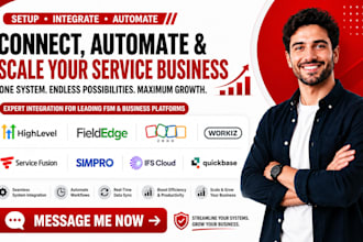 gohighlevel fieldedge zoho workiz service fusion simpro ifs cloud fsm quickbase