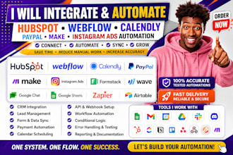 integrate hubspot webflow calendly paypal make instagram ads automation