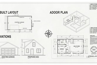design garage conversion permit drawing and adu architectural plans