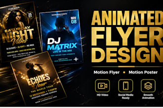 create sport and game animated flyer, motion flyer and motion poster design ads
