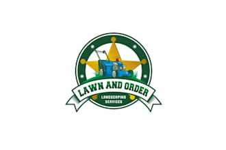 design attract lawn order landscaping services logo