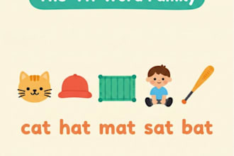 create a phonics cvc word family worksheet pack for kids ages 4 to 6