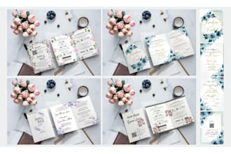 design a minimalist floral and watercolor invitation