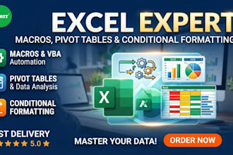 be your excel expert for automation data analysis and dashboards