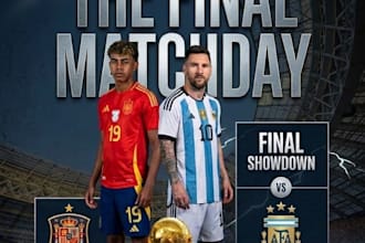 design professional sports match day posters and thumbnails