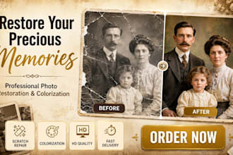 professionally restore, repair and colorize old photos