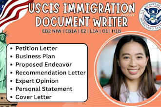 write eb2 niw petition e2 business plan eb1a rfe expert opinion l1a o1 petition