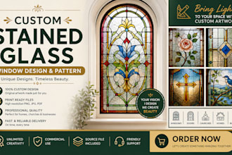 create custom stained glass window design and pattern