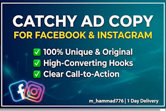 write high converting facebook ad copy and instagram ad copy
