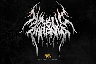 design death metal logo with texture and chrome effect