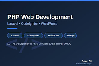fix and develop laravel codeigniter wordpress php app