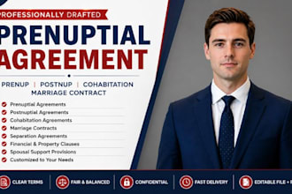 draft prenuptial agreement prenup postnuptial cohabitation marriage contract