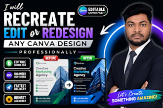 recreate, edit or redesign any canva design professionally