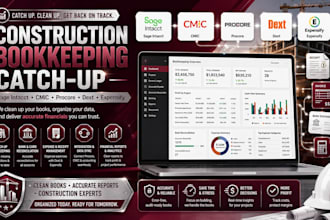 catch up construction bookkeeping with sage intacct cmic procore dext, expensify
