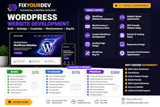 build custom wordpress all website, ecommerce store and bugs,speed fix, support