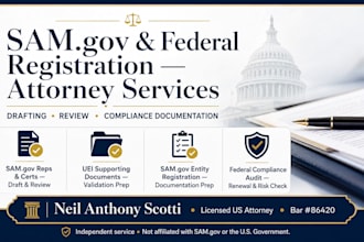 legally review and draft supporting document for uei registration professionally