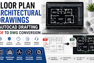 draw floor plans architectural drawings autocad drafting pdf to dwg conversion