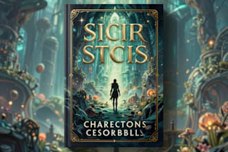 design a sci fi fantasy book cover design that sells