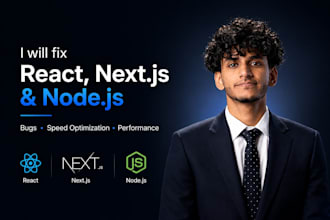 fix react next node js bugs, optimize speed, and improve performance