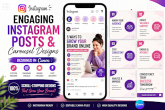 design engaging instagram posts and carousel designs in canva