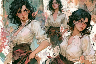 create a beautiful character artwork for you