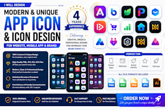 design a modern, unique and attractive app icon logo