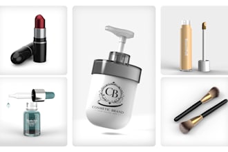 do 3d cosmetics product modeling, photorealistic rendering