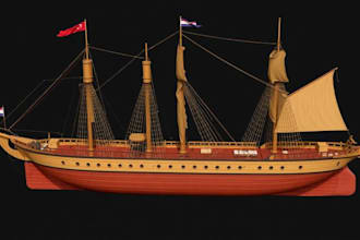 do 3d ship model, boat model, yacht design, naval vessels for game and animation