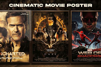 design a cinematic movie poster for your short film, indie film, documentary