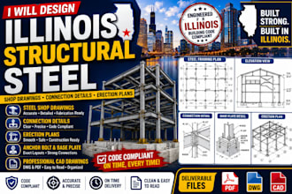 design illinois structural steel shop drawings connection details erection plans