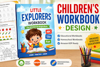 design children workbook educational workbook homeschool workbook for amazon KDP