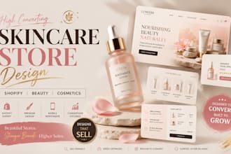 design skincare website beauty cosmetics shopify dropshipping ecommerce store