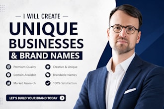 create unique memorable name business name brand name slogan domain catchy name