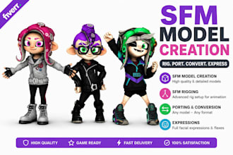 create, edit and port 3d sfm model, sfm rigging, source filmmaker model, garry