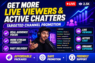 promote your kick or twitch channel to targeted viewers and chatters