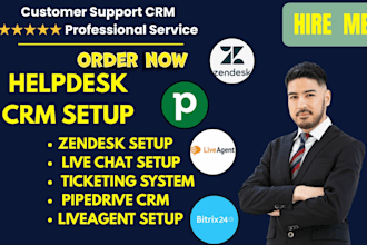 setup customer service support live chat zendesk pipedrive liveagent bitrix24