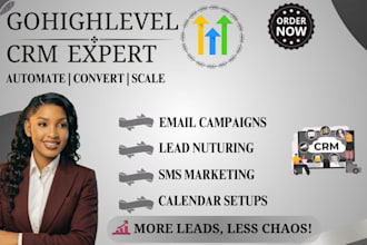 setup gohighlevel email automation, lead nurturing , calendars , SMS marketing