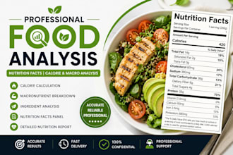 provide professional food analysis, nutrition facts, recipe and ingredient