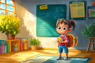 create children picture book illustration and book cover