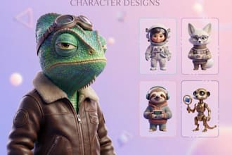 create 3d mascot character for brand, game or 3d printing