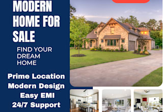 design modern real estate, food and beauty promotional posters in canva