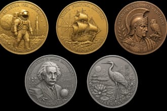 create high quality stl files for 3d coins, logo, and medals