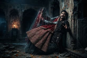 create dark gothic horror animation with dripping blood