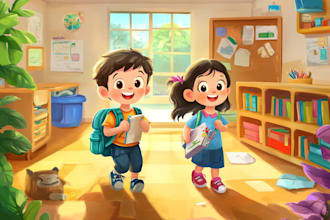 draw children book illustrations and children book cover